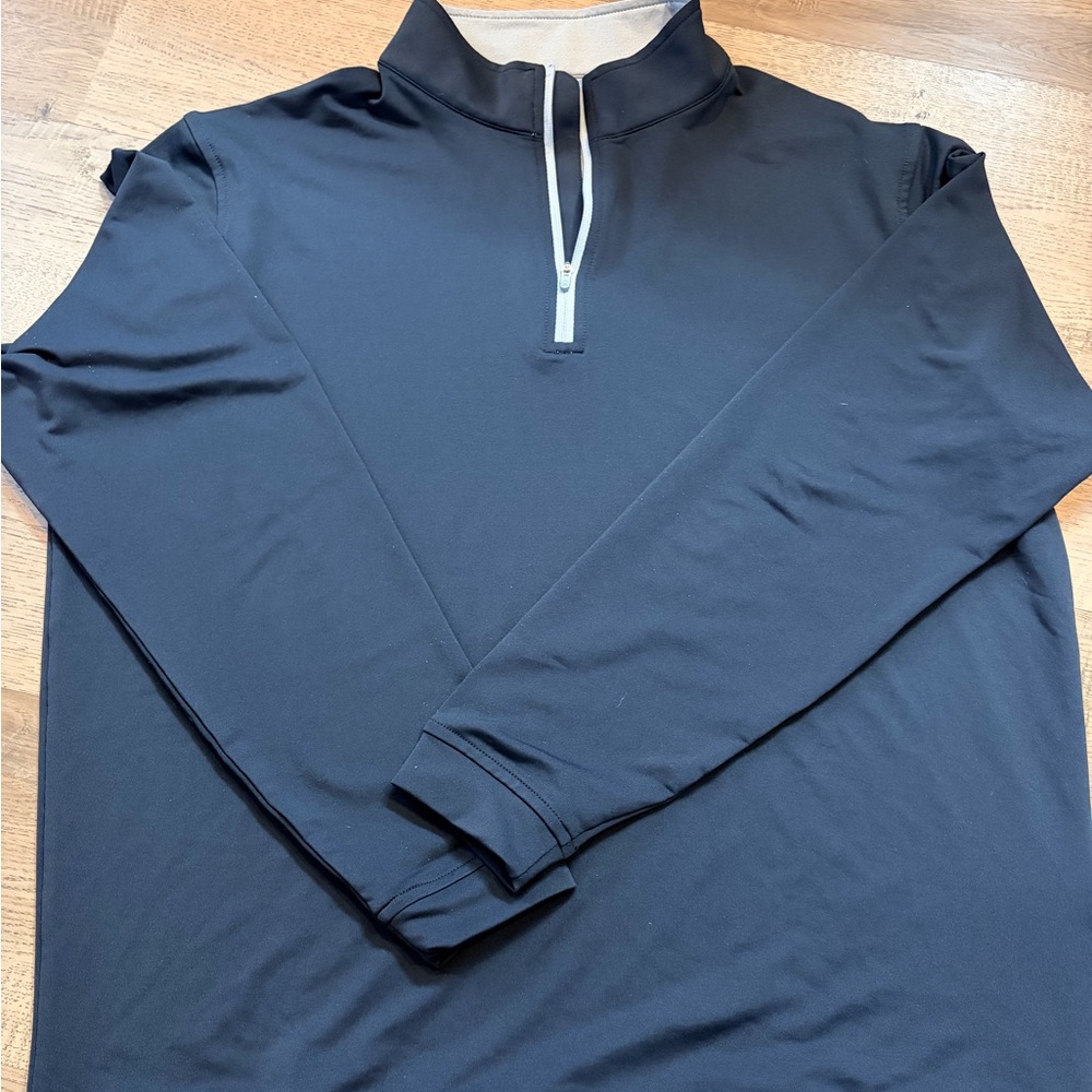 Men’s Large Black Peter Millar Quarter-Zip Pullover